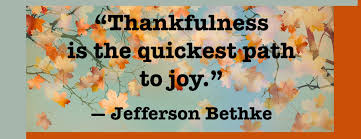 thnakfulness = joy